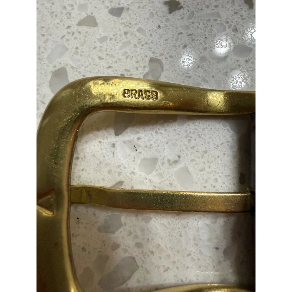 Jos. A. Bank Belt Brown EUC Lizard Embossed Brass Buckle Sz 40
